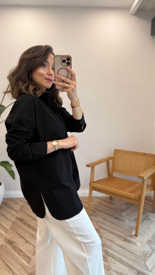 SİYAH 2964 NAKIŞ DTY GÖMLEK