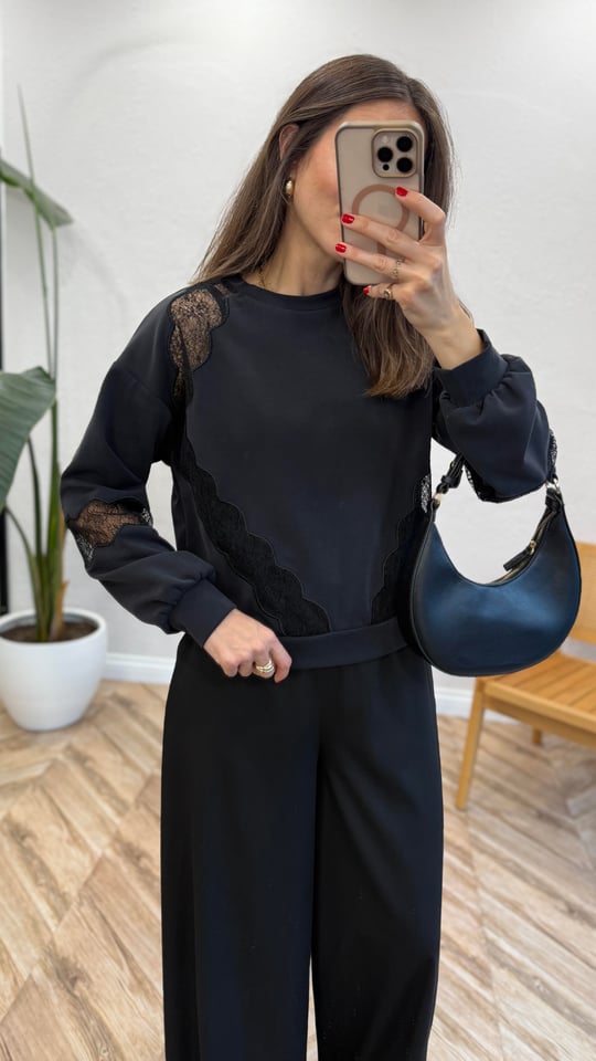 SİYAH 3093 MODAL SWEATSHİRT 