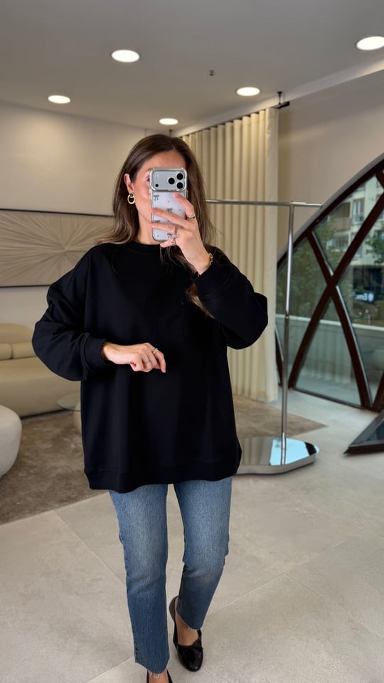 SİYAH 3168 BASİC SWEAT 
