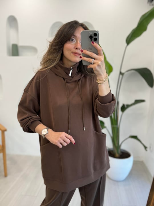 SİYAH 32996 KAPÜŞONLU SWEAT 