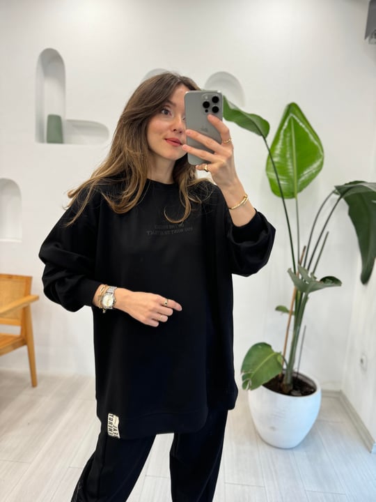 SİYAH 33569 BASKILI TAKIM 