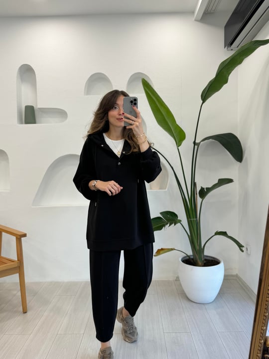 SİYAH 33674 NERVÜR DETAY PANTOLON 