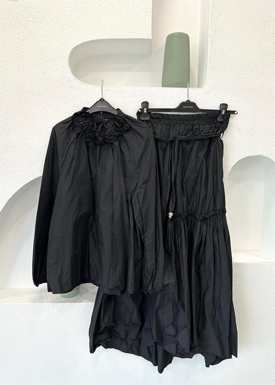 SİYAH 3963 PARAŞÜT BLUZ TAKIM 