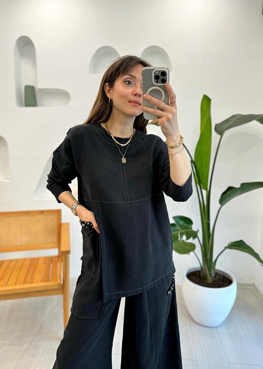 SİYAH 4911 TENCEL PANTOLON TAKIM 