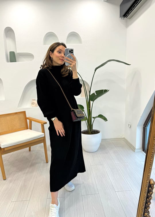 SİYAH 50681 TRİKO ELBİSE 