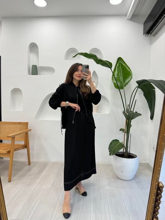 SİYAH 5605 PİLİSE ETEK