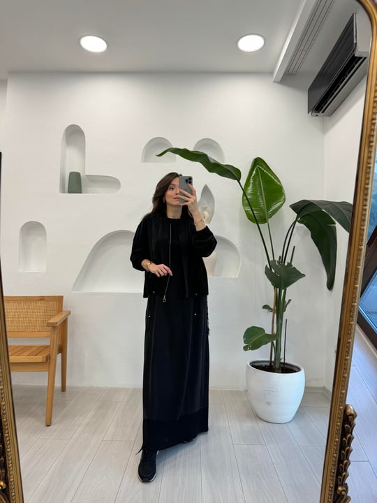 SİYAH 5950 TENCEL ELBİSE TAKIM 