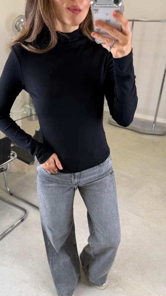 SİYAH 6658 DİK YAKA MODAL BODY