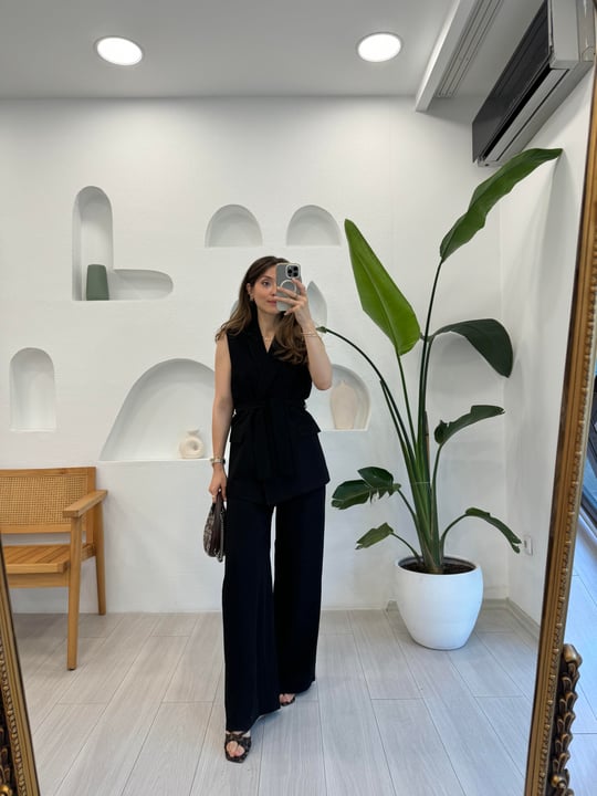 SİYAH 9413 YELEK PANTOLON TAKIM 
