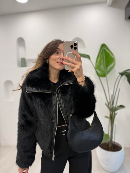 SİYAH 9459 PELUŞ CEKET 