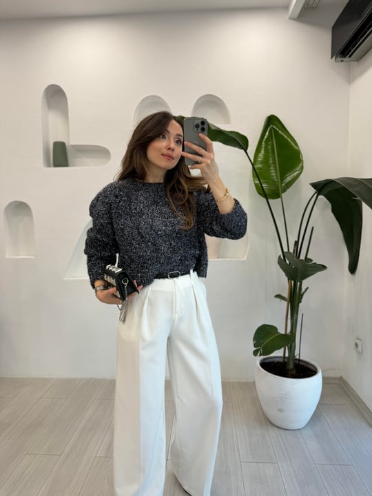 SİYAH-GÜMÜŞ 10470 SİMLİ CROP KAZAK 