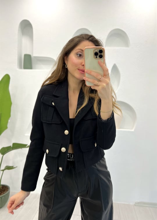 SİYAH KAŞE CEKET