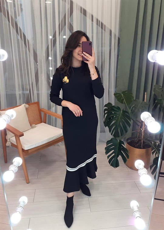 SİYAH PAMUK CASUAL ELBİSE