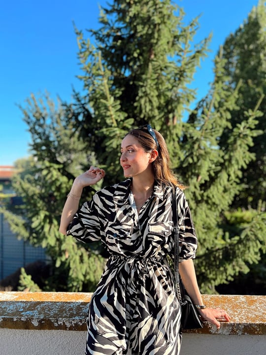 SİYAH ZEBRA DESEN CEKET 