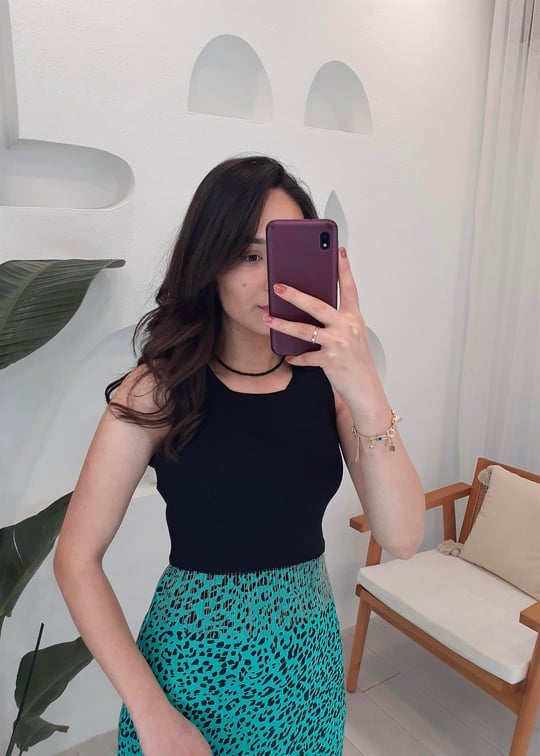 SİYAH  ZİNCİR DETAY CROP 