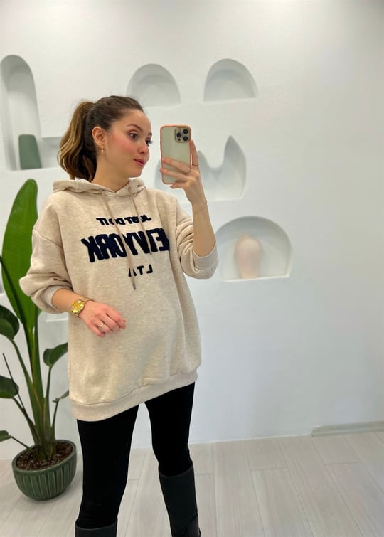 SÜTLÜ KAHVE KAPŞONLU SWEAT
