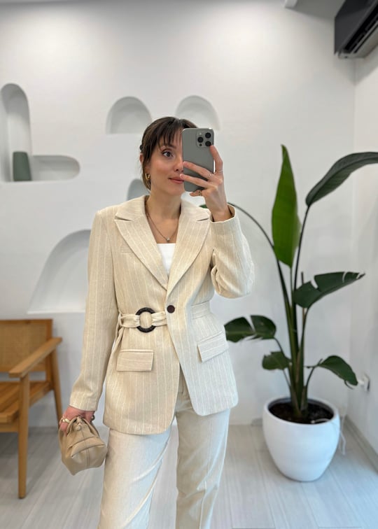 TAŞ 9423 KETEN CEKET 
