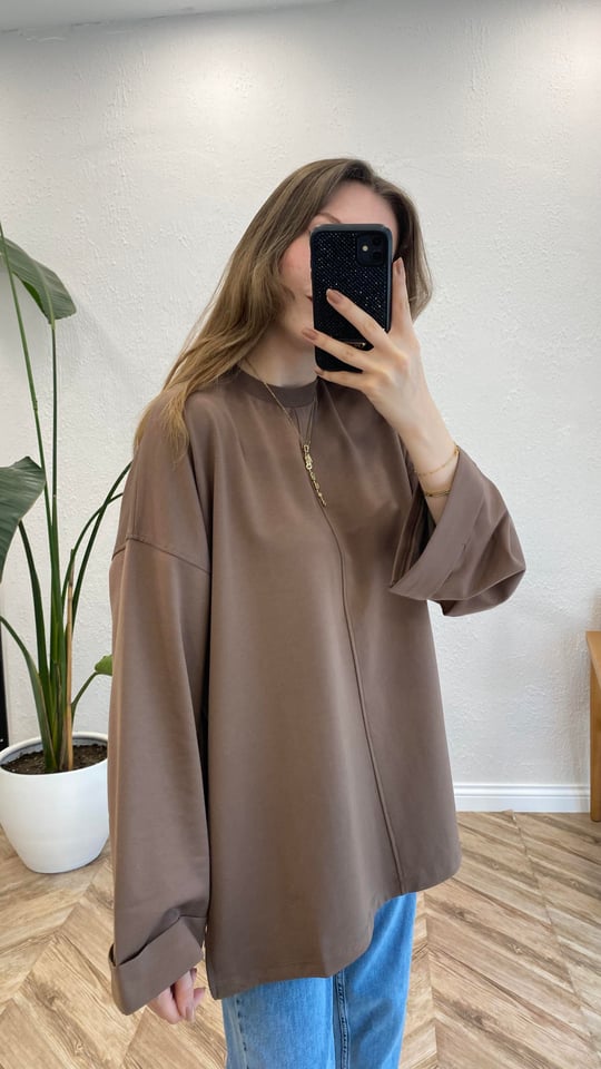 TOPRAK 2755 DİKİŞ DETAY SWEATSHİRT