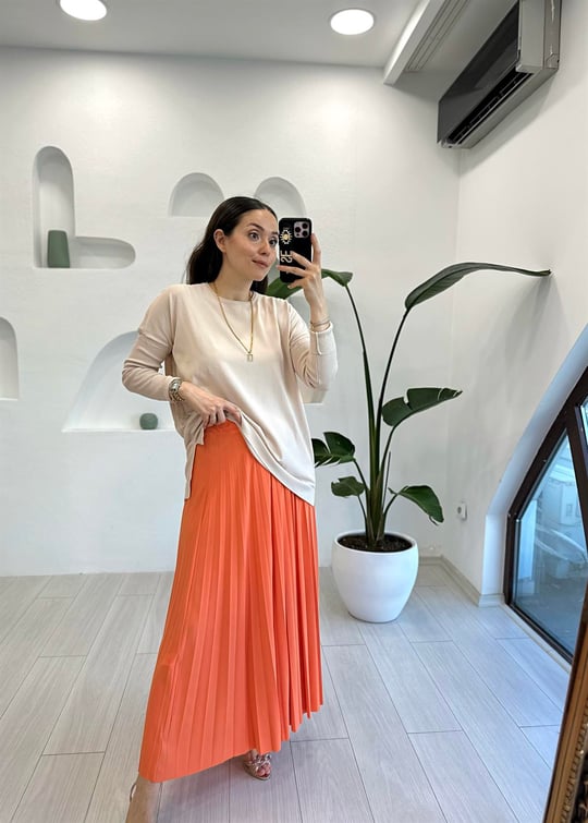 TURUNCU 3623 PİLİSELİ SANDY ETEK 