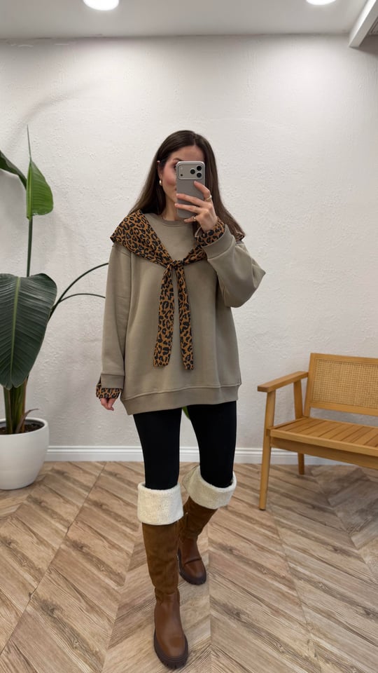 VİZON 6186 FULAR DETAY SWEATSHİRT