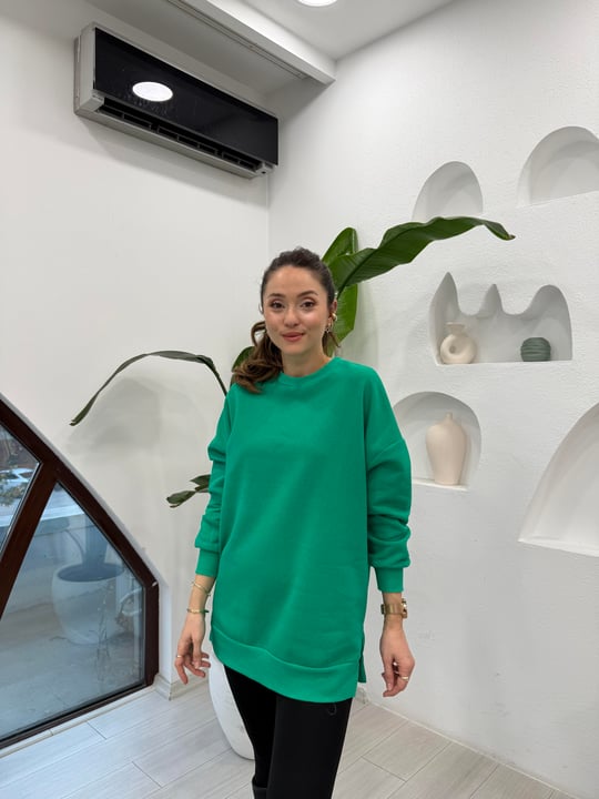 YEŞİL 32108 TUNİK SWEATSHİRT