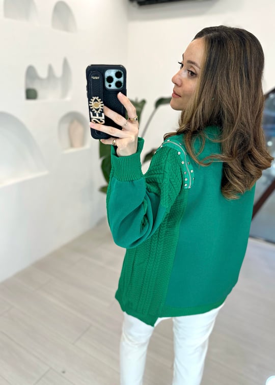 YEŞİL 3521 FERMUARLI SWEAT