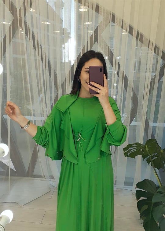 YEŞİL BAMBU ELBİSE