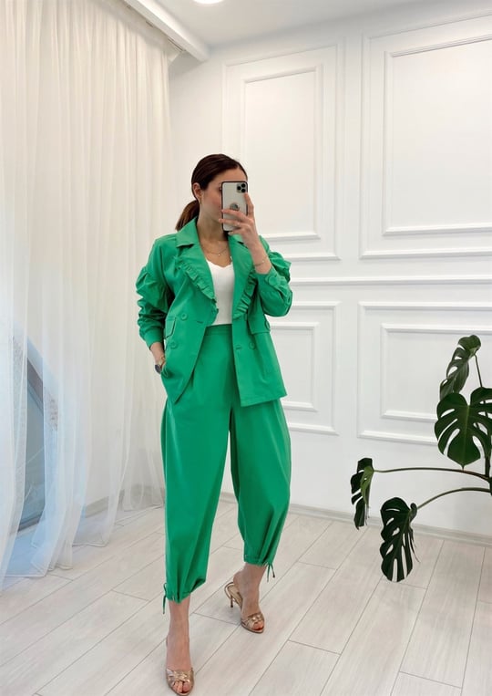 YEŞİL KUŞ GÖZÜ DTY İKİ CEP PANT 