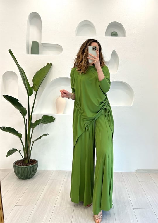 YEŞİL NERVÜLLÜ BAMBU TAKIM 