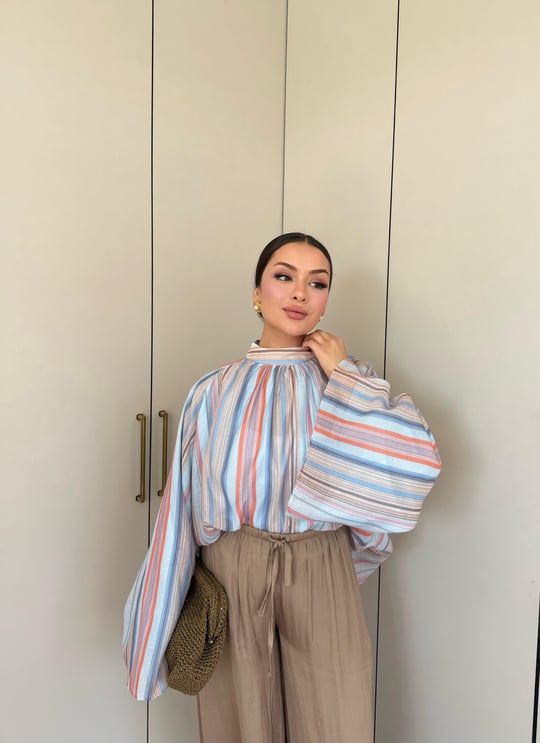 HR-1488H&R Butik0011- Arlina Gömlek Mavi