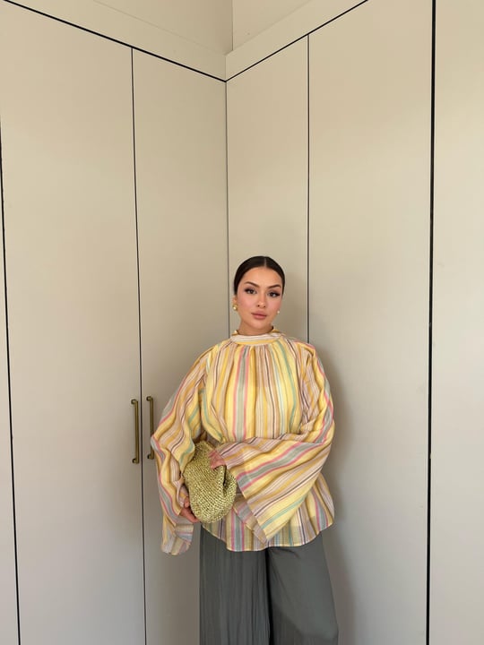 HR-1488H&R Butik0011- Arlina Gömlek Sarı