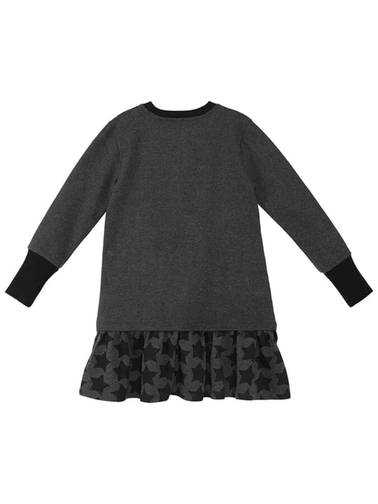 Denokids Kız Çocuk Yıldızlı Unicorn Elbise Antrasit MS-23K1-002