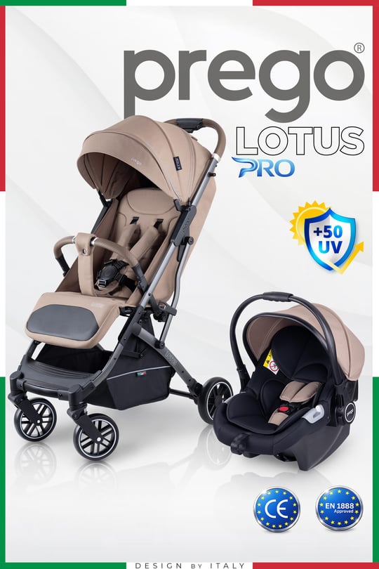 Prego Lotus Pro Kabin Boy Travel Bebek Arabası -Tek Elle Katlanır-Hafif -UV Tenteli -Yağmurluk-Örtü-Kılıf Kahve