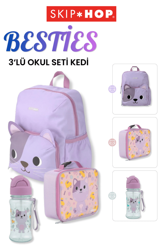 Skip Hop Besties 3lü Okul Seti Kedi