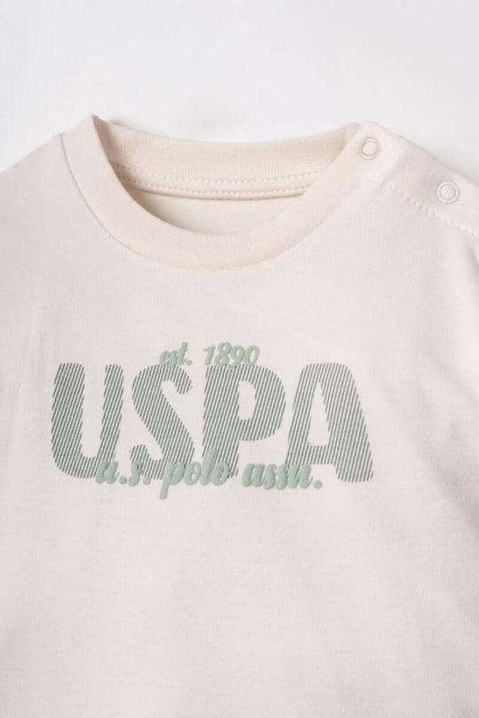 U.S Polo Assn Erkek Bebek 3lü Kapüşonlu Ceket Alt Takım Yeşil USB3179