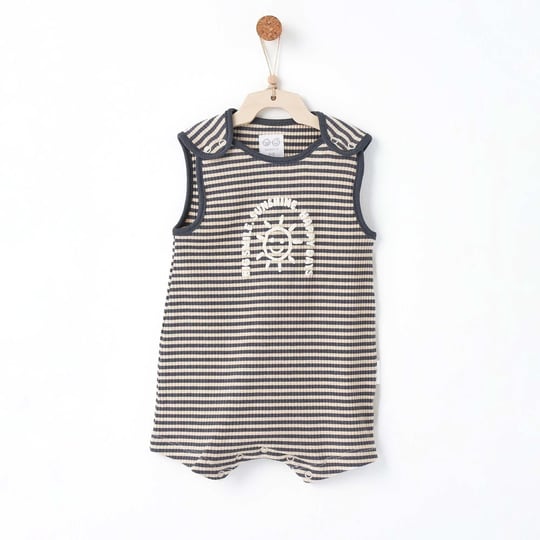 Andywawa Bebek Bamboo Striped Romper Tulum Gri AC26670