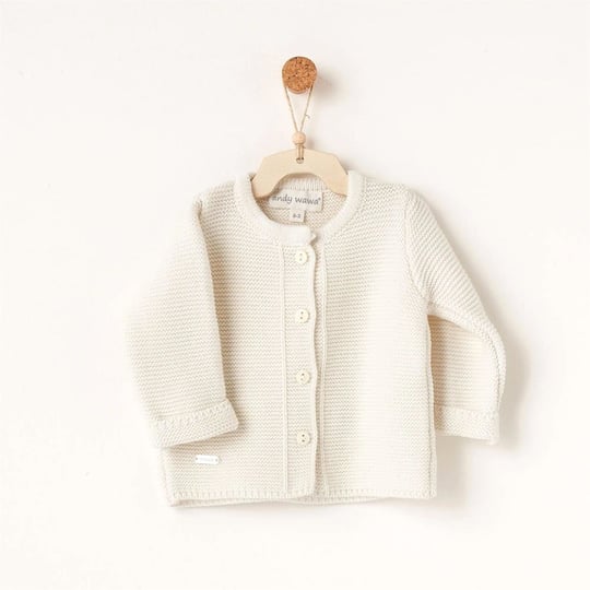 Andywawa Bebek Basic Triko Ceket Ekru AC26344