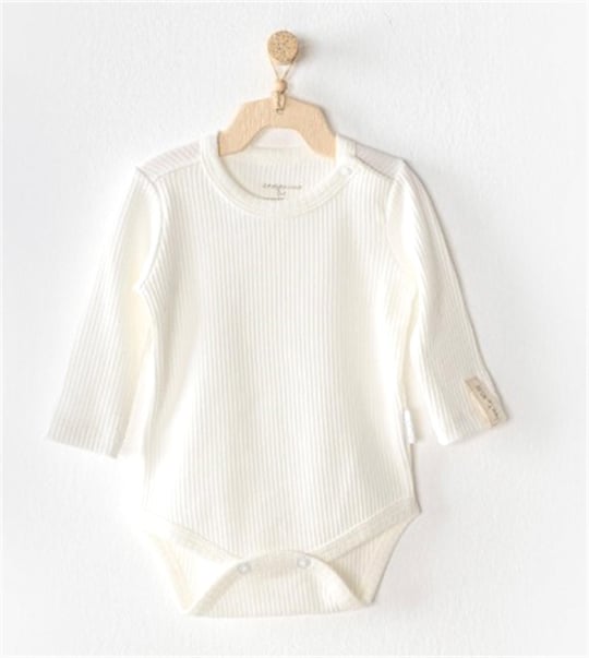 Andywawa Bebek Fitilli Çıtçıtlı Body Ecru AC23654