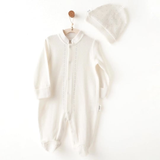 Andywawa Bebek Gentelman Romper Patikli Tulum Ekru AC26704