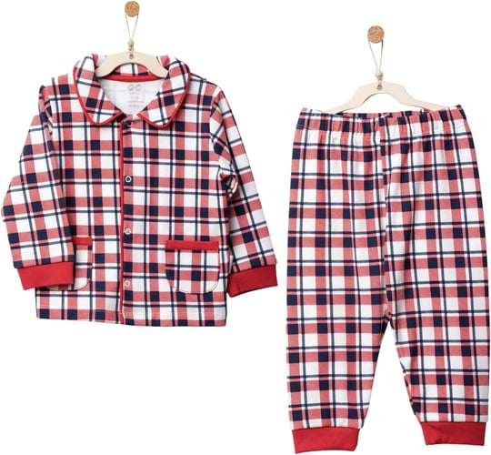 Andywawa Bebek Pajamas Little Dreamers Kareli Pijama Takımı Kırmızı AC27164