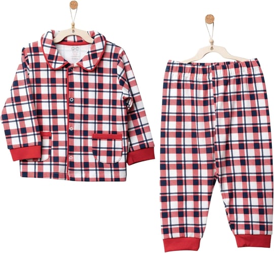 Andywawa Bebek Pajamas Little Dreamers Kareli Pijama Takımı Kırmızı AC27164