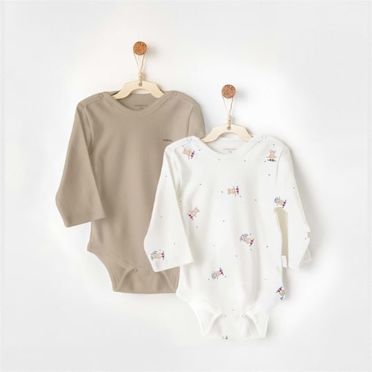 Andywawa Bebek Rainbow 2'li Body Set Kahverengi AC26075
