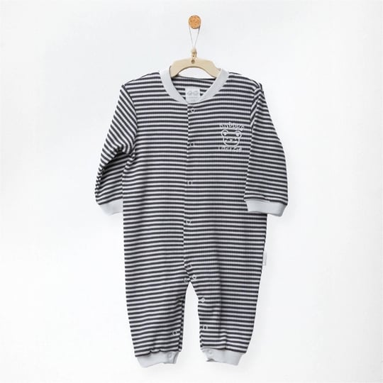 Andywawa Bebek Romper Bamboo Casual Çizgili Tulum Antrasit AC27195
