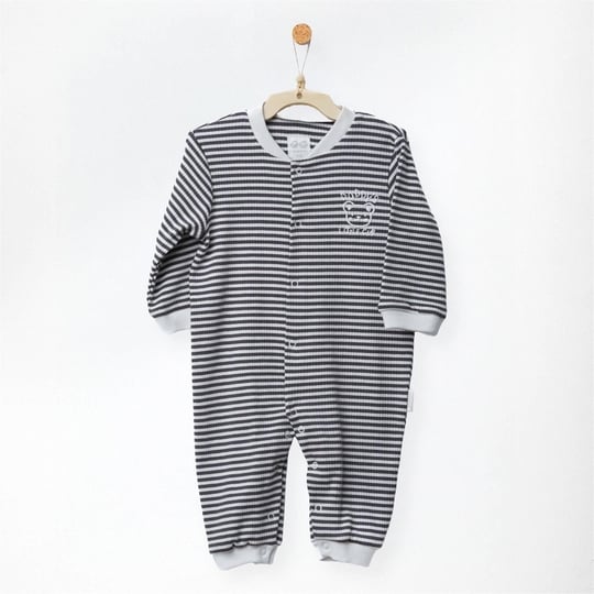 Andywawa Bebek Romper Bamboo Casual Çizgili Tulum Antrasit AC27195