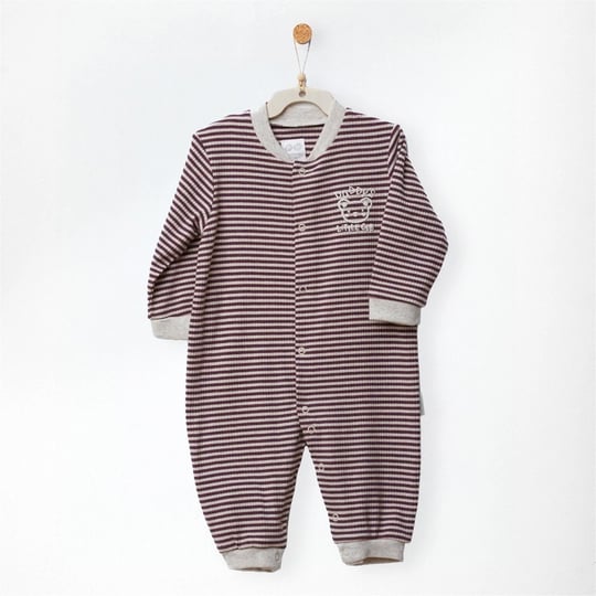 Andywawa Bebek Romper Bamboo Casual Çizgili Tulum Mürdüm AC27195