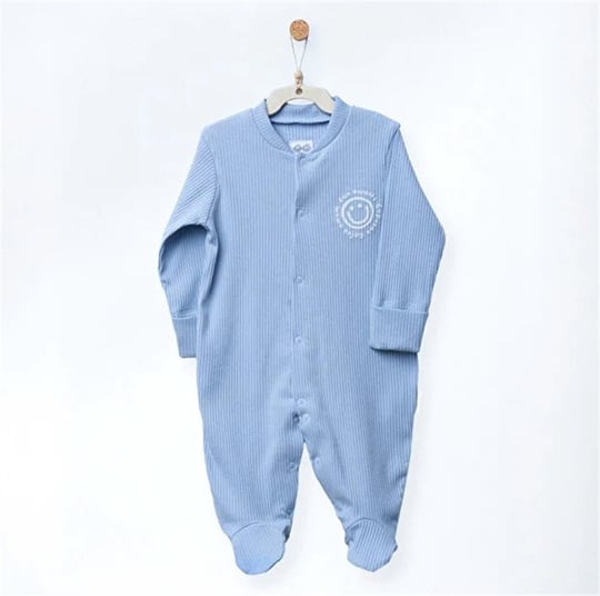 Andywawa Bebek Romper Bamboo Casual Patikli Tulum Mavi AC27192