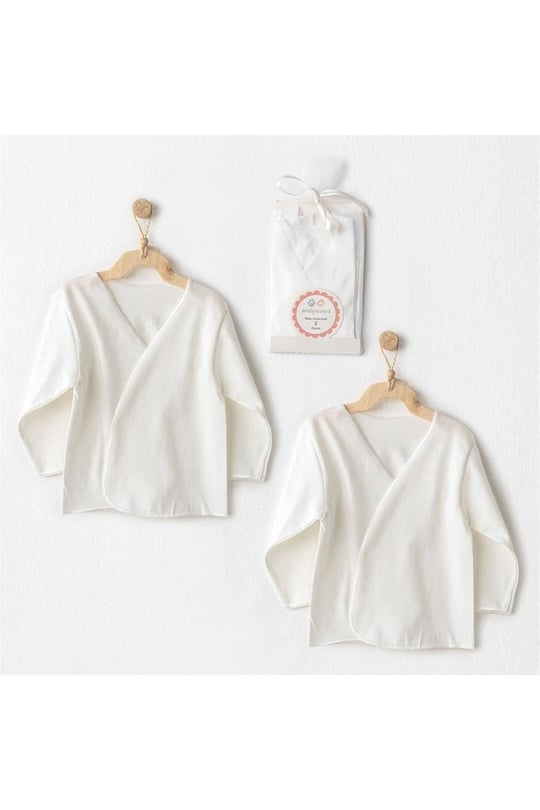 Andywawa Bebek Snap Tee Basic 2'li İç Zıbın Ekru AC25371