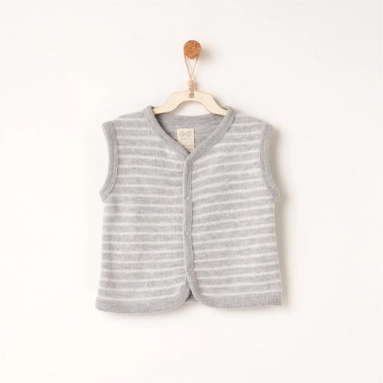Andywawa Bebek Vest Casual Çizgili Yelek Gri AC26221