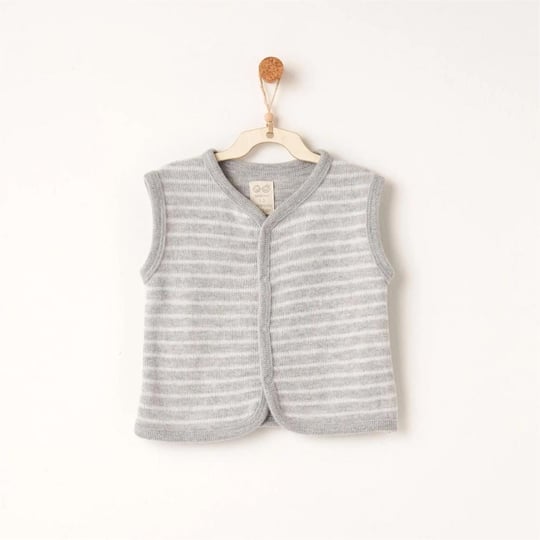 Andywawa Bebek Vest Casual Çizgili Yelek Gri AC26221
