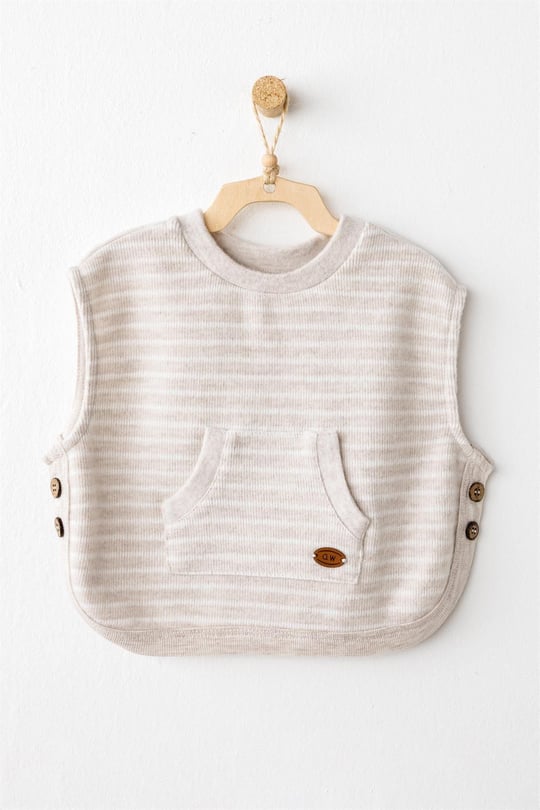 Andywawa Bebek Vest Casual Yelek Bej AC26214